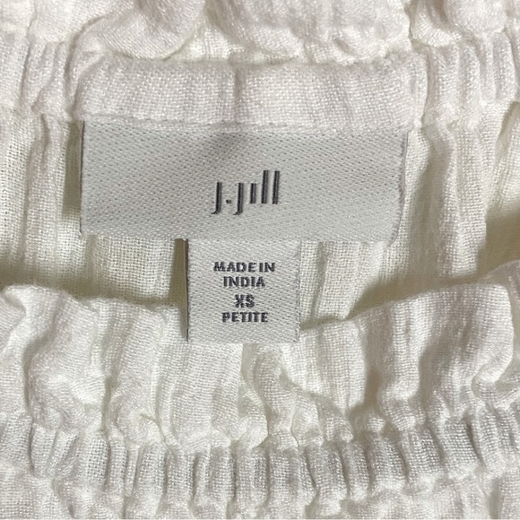 J. JILL Bohemian White Off/On Shoulder Embroidered Gauzy Top Sz XS - Picture 6 of 6